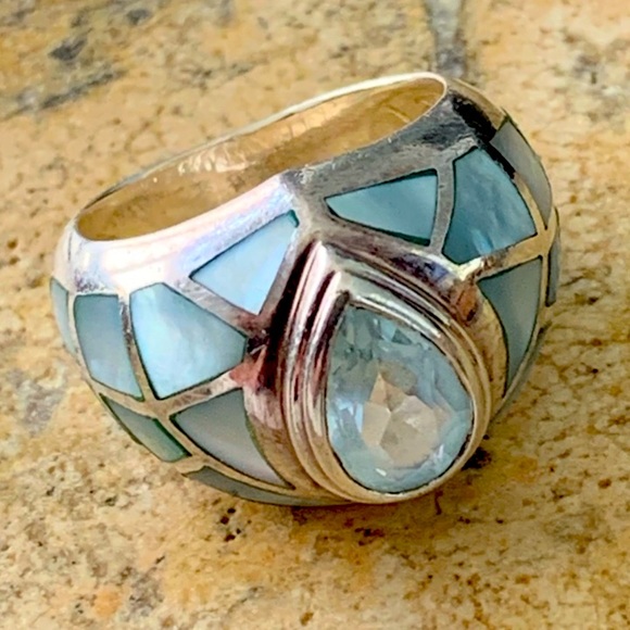 Vintage Jewelry - Sterling Abalone Ring